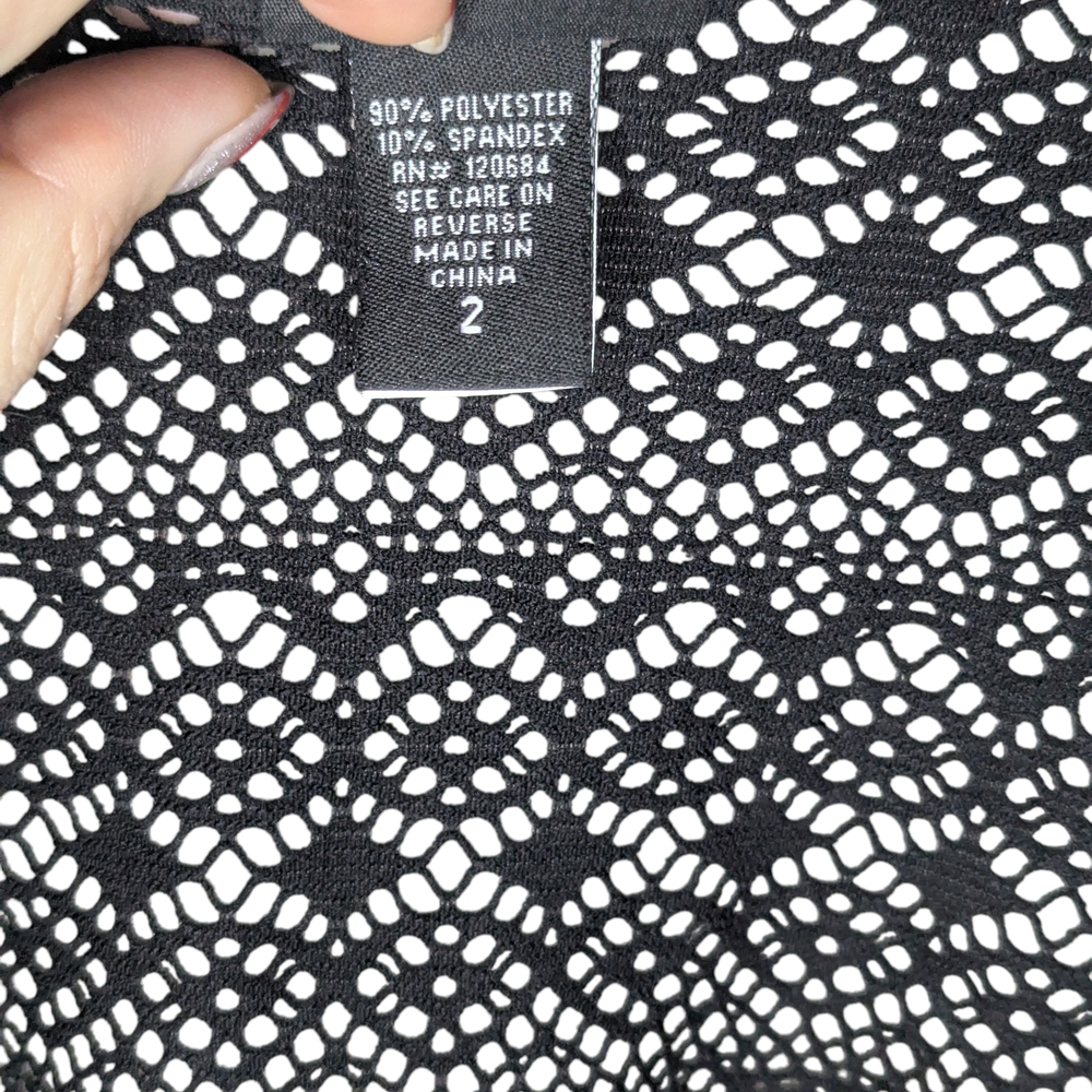 Torrid Size 2 Black Open Knit Lace Kimono Cardigan Swim Cover Up - Picture 11 of 12